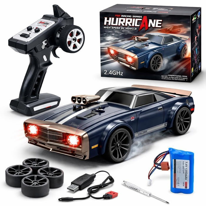 SCY 16303 1:18 Scale Hurricane RC Muscle Car – High-Speed Ready-To-Run Remote Control Racing Car
