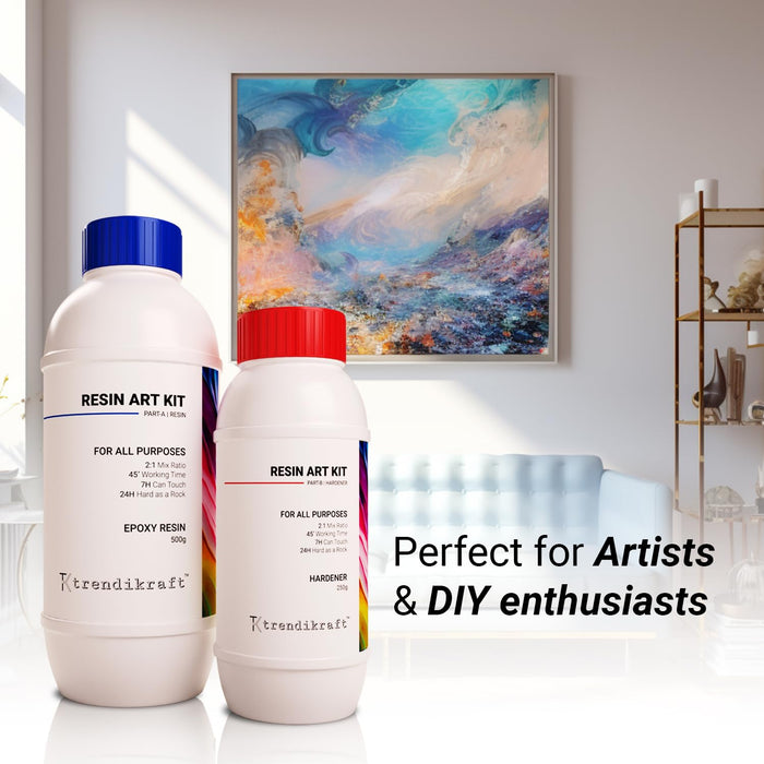 TRENDIKRAFT 2:1 CRYSTAL CLEAR EPOXY RESIN ART KIT WITH LIQUID HARDENER RAISINS ART & CRAFT