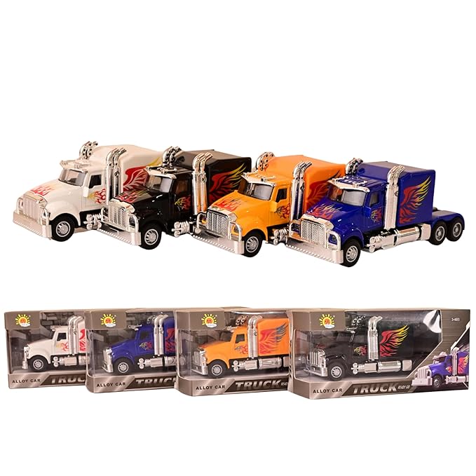 DIE CAST PULLBACK ALLOY TRUCK SERIES LIGHT AND SOUND  0302-55-BLACK