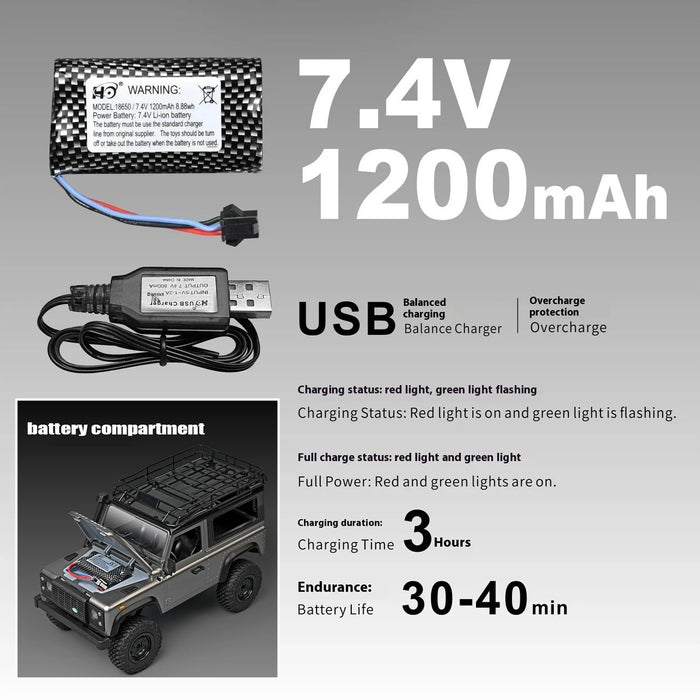 MN MODEL RC ROCK CRAWLER MN999 1/10 2.4G 4WD RC CAR (GREY)