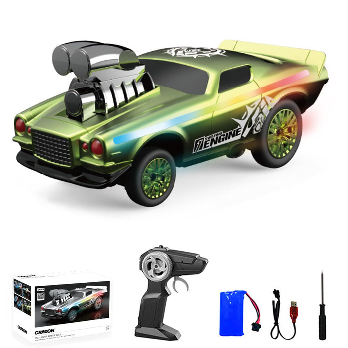 RC DRIFT CAR CRAZON 333-TJ24161B WITH LIGHT GREEN