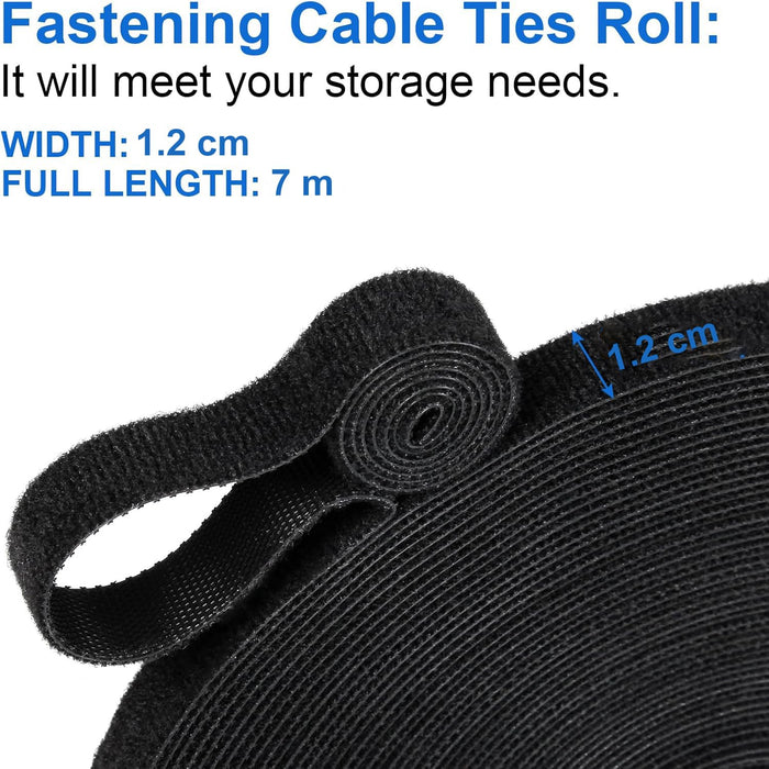 INOVERA 7 Meter Cable Organizer Hook & Loop Tape Roll