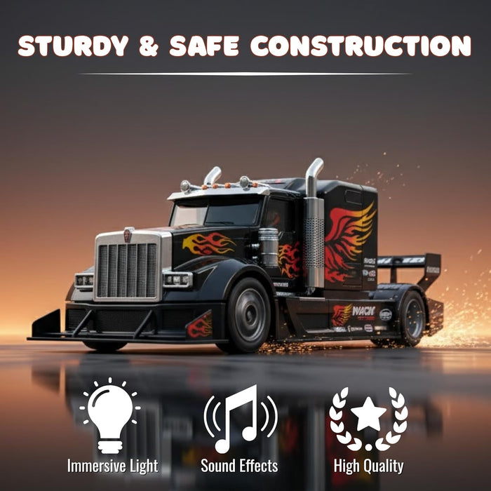 DIE CAST PULLBACK ALLOY TRUCK SERIES LIGHT AND SOUND  0302-55-WHITE