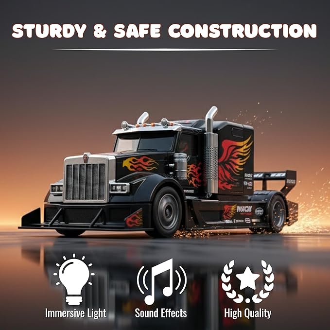 DIE CAST PULLBACK ALLOY TRUCK SERIES LIGHT AND SOUND  0302-55-BLACK