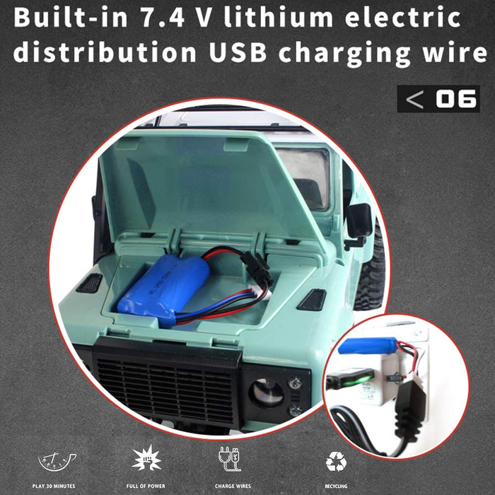 MN MODEL LAND ROVER MN-90 1/12 2.4G 4WD RC CRAWLER WITH FRONT LED LIGHT (CELADON GREEN)