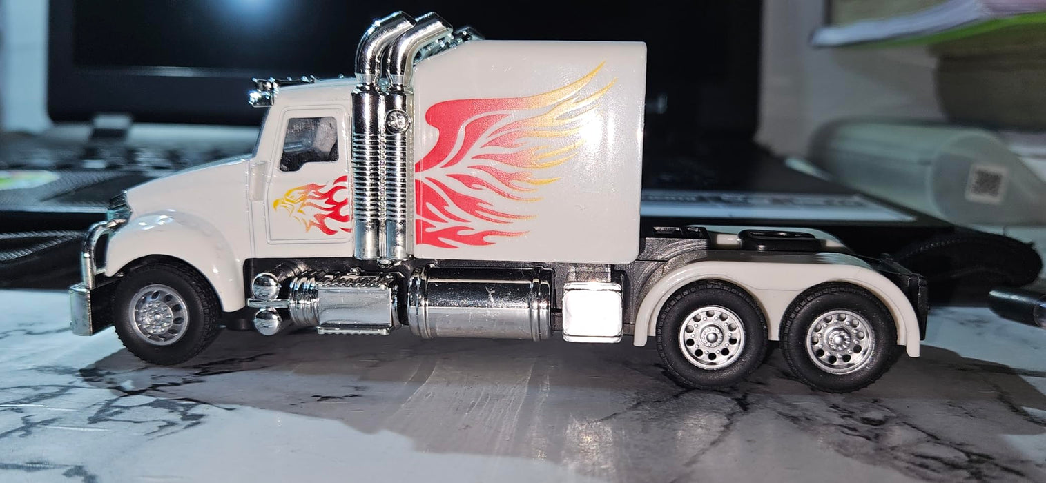 DIE CAST PULLBACK ALLOY TRUCK SERIES LIGHT AND SOUND  0302-55-WHITE