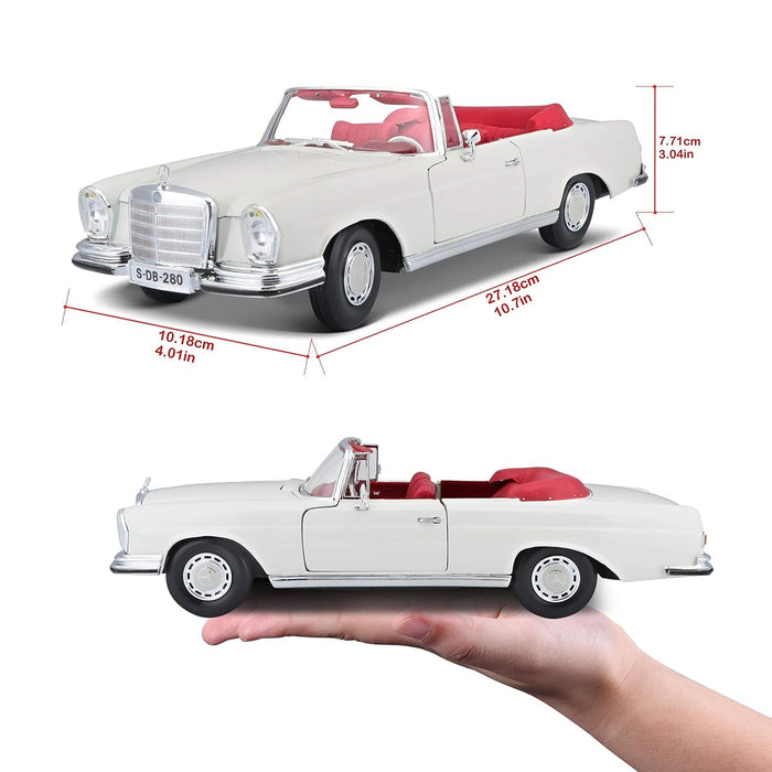 MAISTO 51811 1:18 1967 MERCEDES BENZ 280 SE DIECAST MODEL