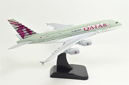 AIRPLANE DIECAST METAL QATAR A380 32 CM 1:400 SCALE