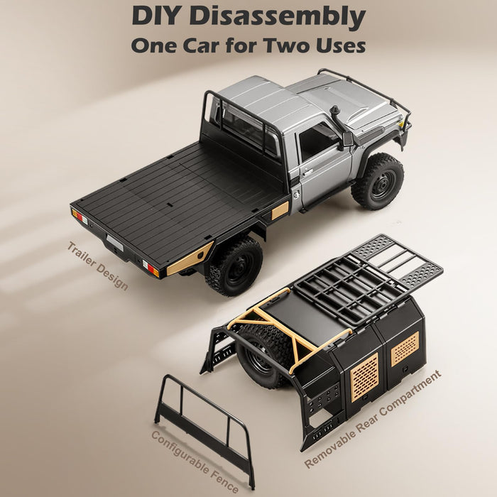 MN MODEL 1/12 TOYOTA LAND CRUISER MN82S 4WD RC CRAWLER RTR (GREY)