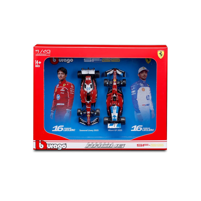 BBURAGO 18-36856 L1 1:43 FERRARI SF-25 FORMULA RACING DIECAST MODEL