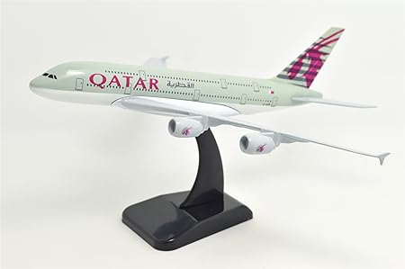 AIRPLANE DIECAST METAL QATAR A380 32 CM 1:400 SCALE