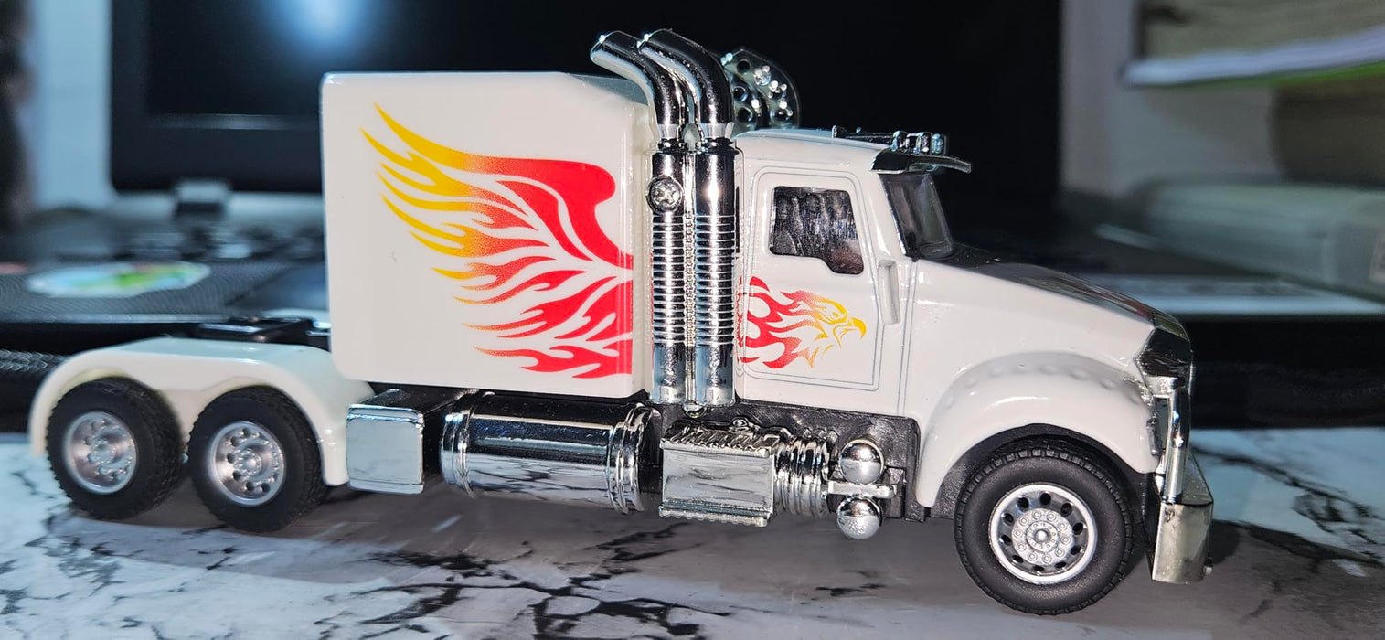 DIE CAST PULLBACK ALLOY TRUCK SERIES LIGHT AND SOUND  0302-55-WHITE