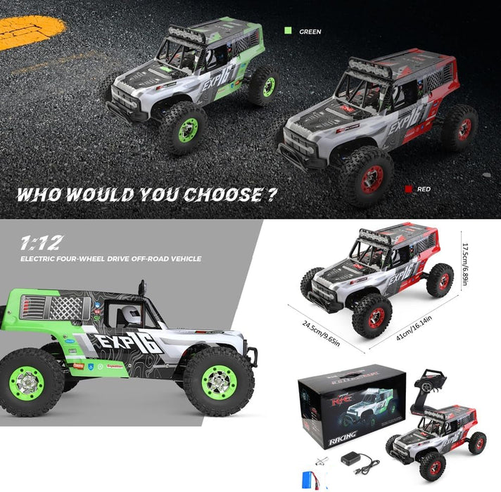 WLTOYS SPEED R/C 124006 RC Car 1:12 2.4G 4WD 40KM/H Off-Road RC CRAWLER RTR RED