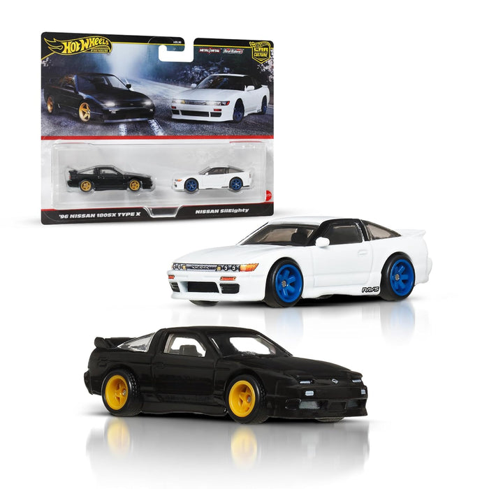 HOT WHEELS 2-PACK: '96 NISSAN 180SX TYPE X / NISSAN SILEIGHTY DIE-CAST CARS (9C6Q)