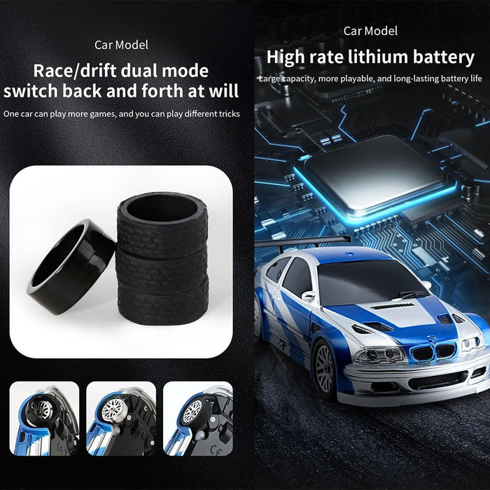 JIABAILE 1/43 RC Drift Car 4WD Four-Wheel Drive Radio Control 2.4G Mini Racing Drifting Car Toy High Speed Model