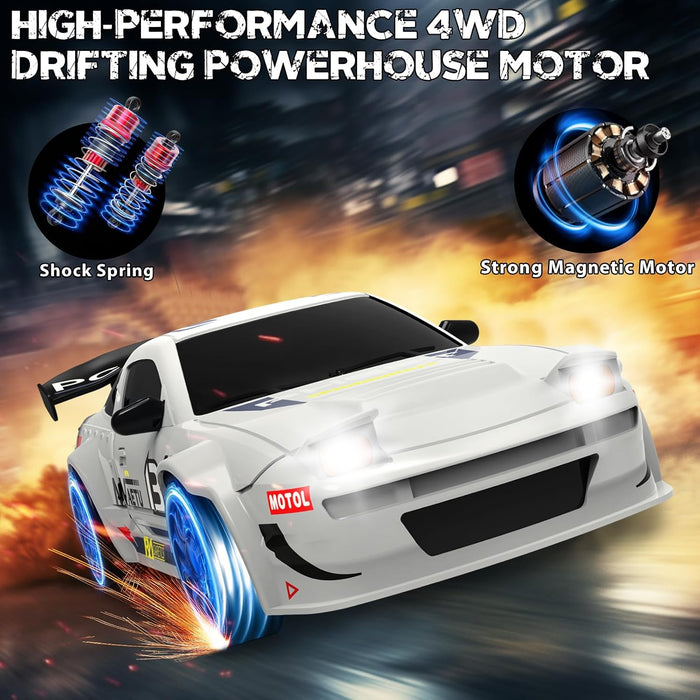 Break The Dawn 1:24 Scale 4WD High-Speed RC Drift Car — Multi-Player Racing Series with LED Lights