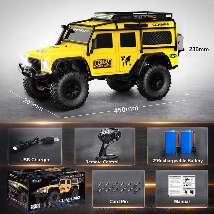 MN MODEL RC ROCK CRAWLER MN999 1/10 2.4G 4WD RC CAR (YELLOW)