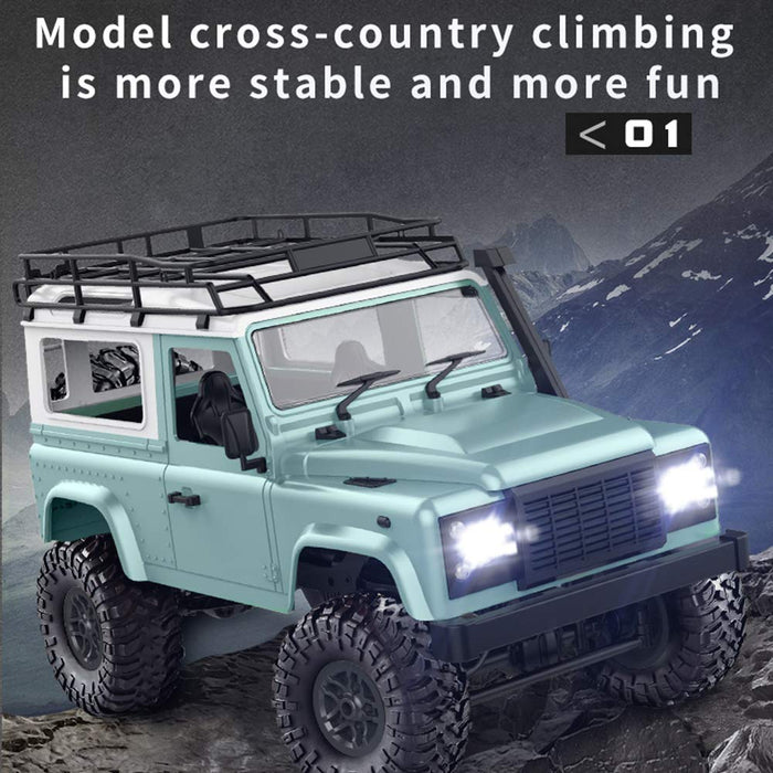 MN MODEL LAND ROVER MN-90 1/12 2.4G 4WD RC CRAWLER WITH FRONT LED LIGHT (CELADON GREEN)