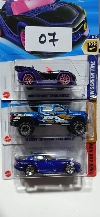 HOT WHEELS CASE-H MAINLINE (PACK OF 3) DIECAST