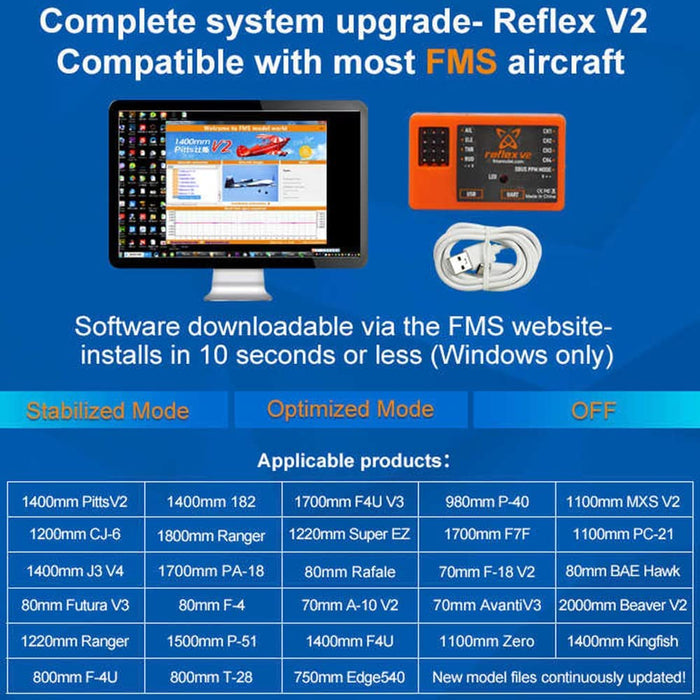 FMS RC Airplane Gyro Reflex Flight Control System