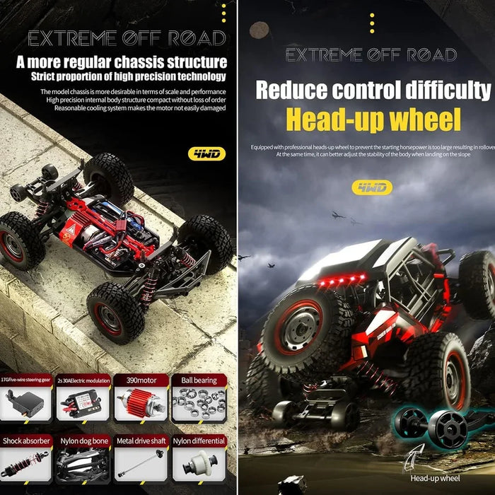 TOP RACING SERIES ADVENTURER 4WD 1/16 HIGH-SPEED RACING CAR. SCY16106-RED