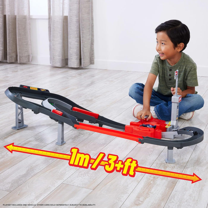 HOT WHEELS TRACK SET TOY CARS, 3 METAL 1:64 SCALE FORMULA 1 VEHICLES: MCLAREN F1 TEAM, BWT ALPINE AND VISA RB JDY15