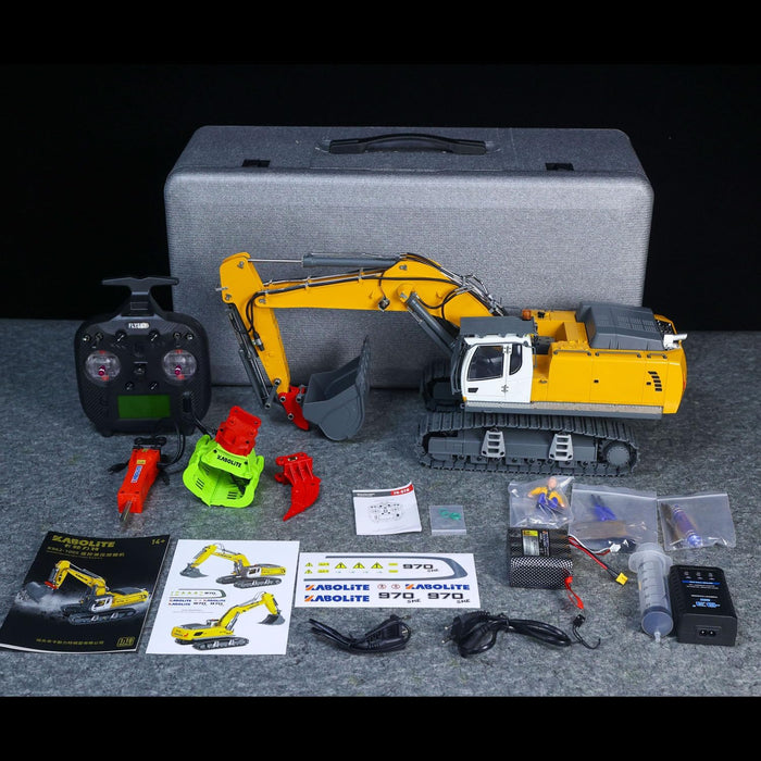 HUINA K962 100S KABOLITE 1/18 RC HYDRAULIC EXCAVATOR RC DIGGER ELECTRIC CLAW RIPPER HAMMER CONSTRUCTION CAR MACHINE