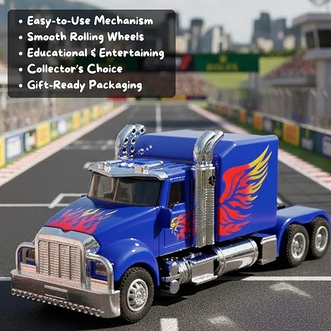DIE CAST PULLBACK ALLOY TRUCK SERIES LIGHT AND SOUND  0302-55-WHITE