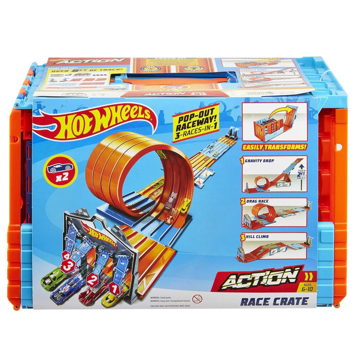 HOT WHEELS RACE CRATE WITH 3 STUNTS IN 1 SET (PRODUCT NO:GKT87)