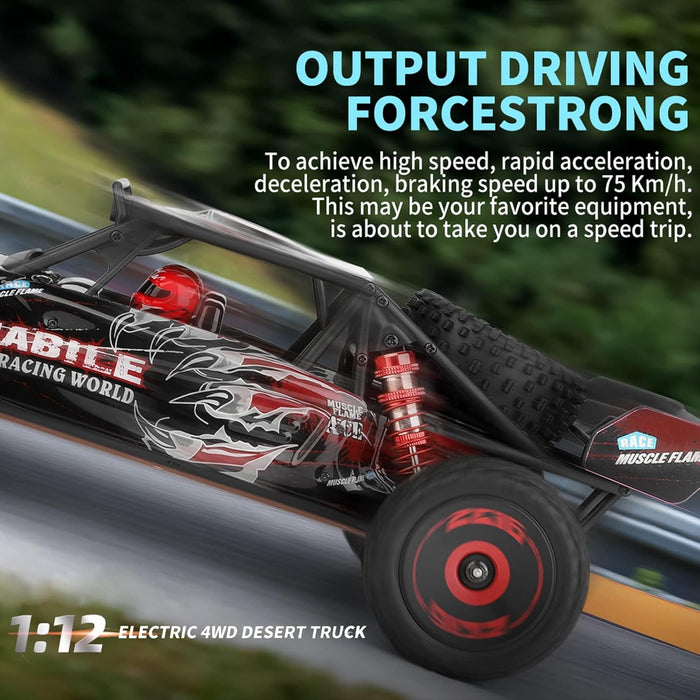 WLTOYS 124016 1:12 RC CAR 4WD 75KM/H HIGH SPEED RACING CAR 2.4GHZ ALL TERRAIN OFF ROAD RTR WITH BRUSHLESS MOTOR