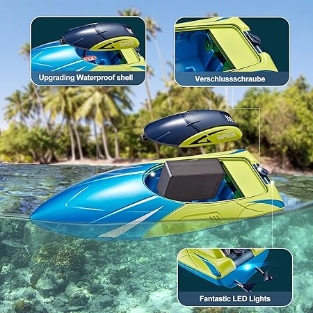 4DRC S4 ARES 2.4G RC RACING BOAT BLUE | RED