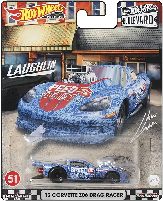 HOT WHEELS BOULEVARD 12 CORVETTE ZO6 DRAG RACER DIE-CAST CAR (956L)