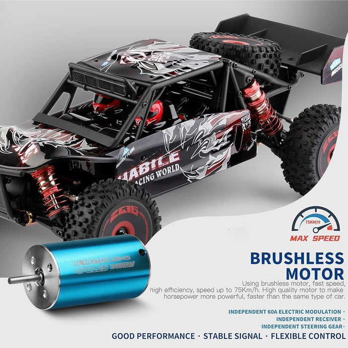 WLTOYS 124016 1:12 RC CAR 4WD 75KM/H HIGH SPEED RACING CAR 2.4GHZ ALL TERRAIN OFF ROAD RTR WITH BRUSHLESS MOTOR