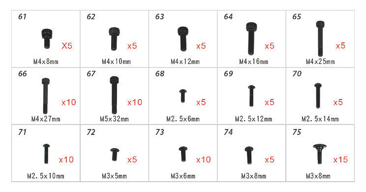 ALIGN T-REX 550-700 Hardware Bag H70109