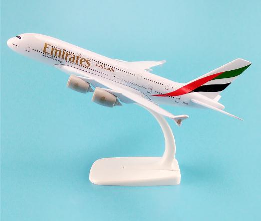 AIRPLANE DIECAST METAL EMIRATES A380 28.5CM 1:250 SCALE
