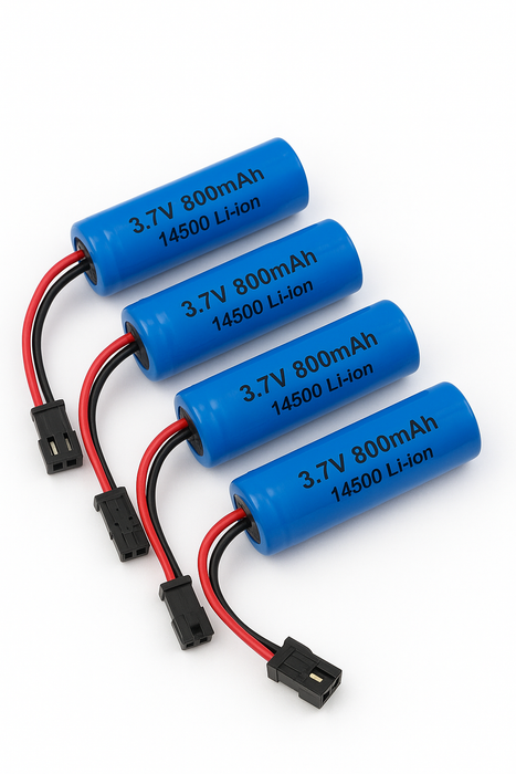 3.7V 1000MAH 14500 LI-ION BATTERY WITH BMS AND JST SM CONNECTOR LOT