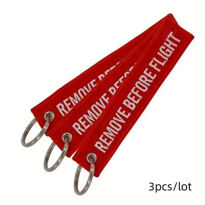 EMBROIDERED KEYRING REMOVE BEFORE FLIGHT