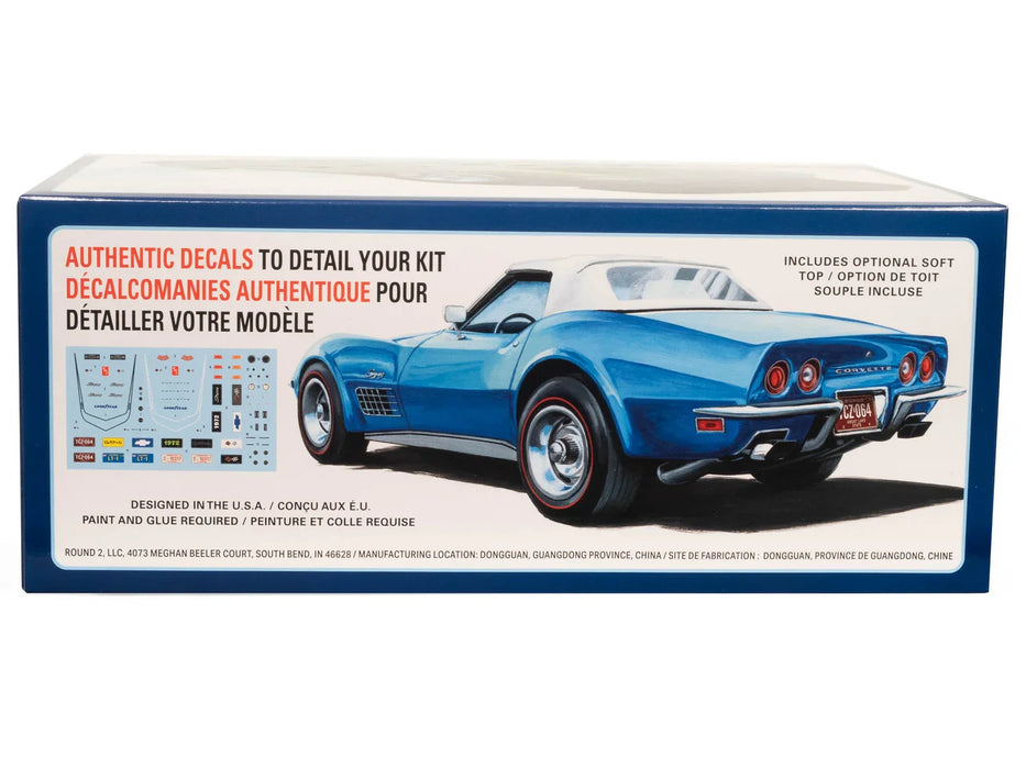 AMT 1972 CHEVY CORVETTE CONVERTIBLE 1/25 SCALE MODEL KIT AMT1437M/12