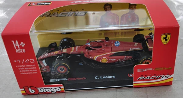 BBURAGO FERRARI SF-24 C.LECLERC 1/43 DIECAST MODEL CAR (18-36844L)
