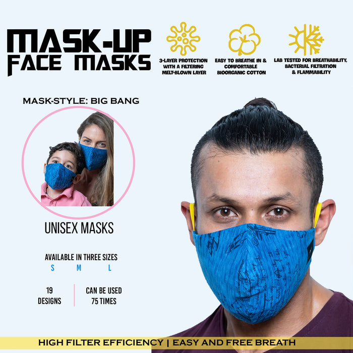 Face mask Big Bang Blue Small,Medium,Large