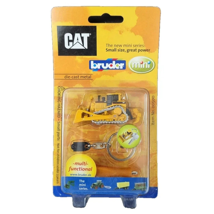 BRUDER 00500 CAT BULLDOZER WITH KEYRING AND SCREWDRIVER 1:128 MINI DIECAST