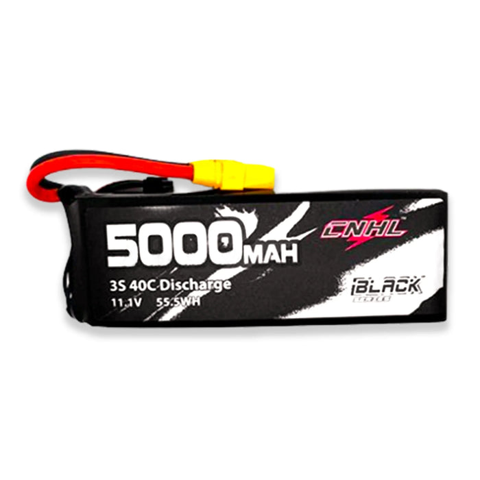 LIPO 11.1V 5000MAH 3S 40C CNHL BLACK SERIES WITH XT60 PLUG