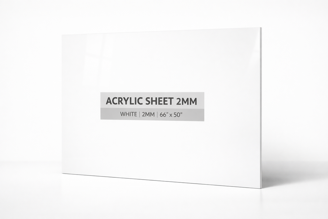 ACRYLIC SHEET 2MM WHITE 2MM X 66INCH X 50INCH