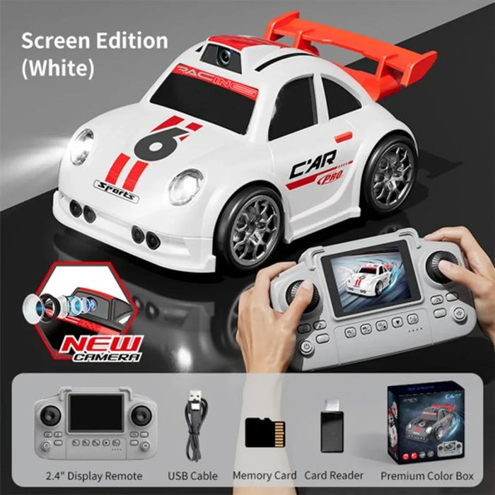C6P RC MINI DRIFT RACING CAR 1/32 SCALE WITH CAMERA (WHITE)