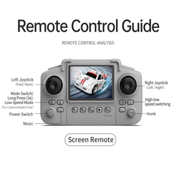 C6P RC MINI DRIFT RACING CAR 1/32 SCALE WITH CAMERA (WHITE)