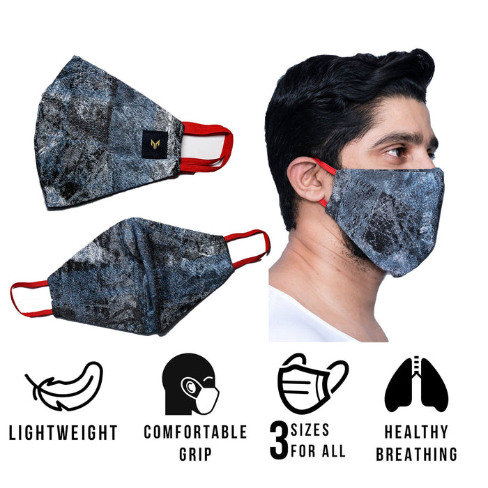 Face mask Denim Camo Black Small,Medium,Large