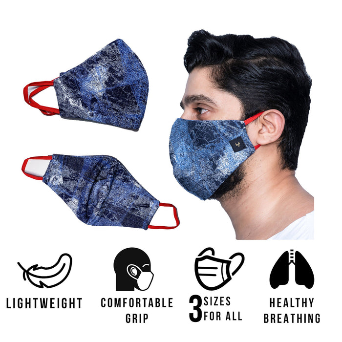 Face mask Denim Camo Blue Small,Medium,Large