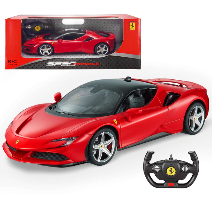 RASTAR FERRARI SF90 STRAOALE 97300 RC CAR 1/14 SCALE (RED)