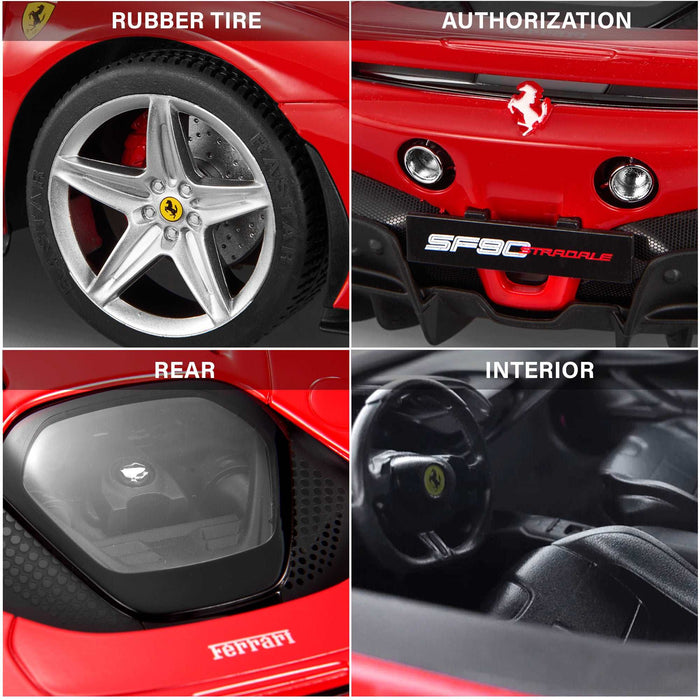 RASTAR FERRARI SF90 STRAOALE 97300 RC CAR 1/14 SCALE (RED)