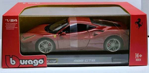 BBURAGO FERRARI 488 GTB 1/24 DIECAST MODEL CAR (18-96013)